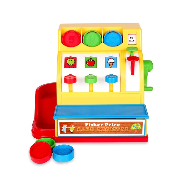 Basic Fun Fisher-Price Classic Toys - Retro Cash Register - Great Pre-School Gift for Girls and Boys, 1 ea (2073), for 24 months to 180 months