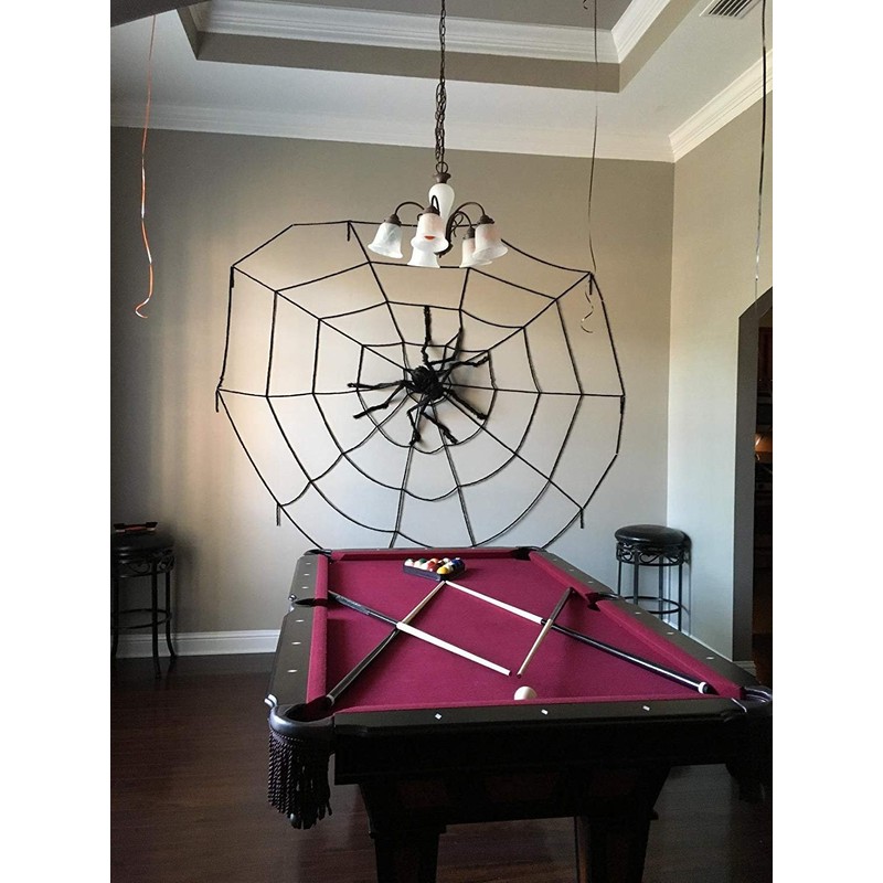 Halloween Decorations Big Spider 4.9 Ft Black Soft Hairy Scary
