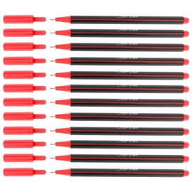 D.RECT Fineliner Set of 12 – Felt Tip Pens Suitable for Daily Use – Fine Liner Pen – Super Fine, Line Width Approx. 0.4 mm – Red