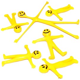 30Pk Yellow Stretchy Men Party Bag Fillers for Kids Unisex | Strechy Man Yellow | Kids Party Bags Fillers for Kids | Smile Men Classroom Gifts Lucky Dip Prizes Toys Childrens Party Bag Fillers