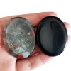Lovionus89 Black Obsidian and Africa Bloodstone Thumb Worry Stone, Stress