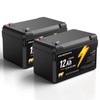 GOLDENMATE 12V 12Ah LiFePO4 Lithium Battery(2 Packs), 5000+ Deep Cycles,