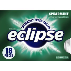 Eclipse Spearmint Sugarfree Gum, Single Pack (18 Pieces)