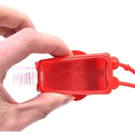 Strawberry Empty Travel Hand Sanitizer Bottle, Silicone Sleeve Refillable Empty Squeeze Leakproof Flip Cap Keychain, Hand Soap Holder Cosmetic Containers, Refillable Portable Travel Containers