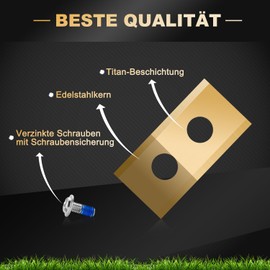 Pack of 36 Replacement Blades Compatible with All Worx Landroid, LandXcape, Einhell Robotic Lawnmowers, Robust Titanium Replacement Blade, Includes Screws with Safety Paint