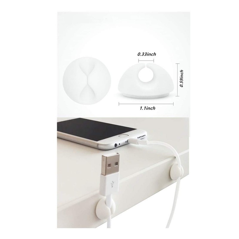 Eledabra Convenient Cable Clips – Sticky, Compact Cable Holders for