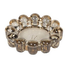 Alice Lane Bubble Candle Dish – Chic Smoky Glass Candle Dish for Home Decor – Decorative Modern Candle Holder for Small Candles & Diffusers