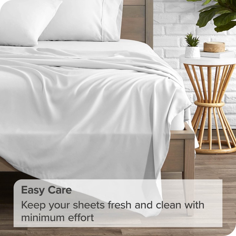 Bare Home Flat Top Sheet Premium 1800 Ultra-Soft Microfiber Collection
