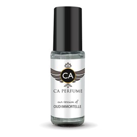 CA Perfume Impression of Oud Immortelle For Women & Men Replica Fragrance Body Oil Dupes Alcohol-Free Essential Aromatherapy Sample Travel Size Concentrated Long Lasting Roll-On 0.14 Fl Oz/4ml-X1