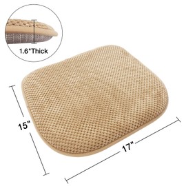 PAGGED Khaki Foam Seat Cushions Kitchen Chairs Pads for Dining Chairs 6 Pack Non Slip Patio Seat Cushions Washable U Shaped Soft Thick Large Metal Wooden Chair Cushions,17" x 15"