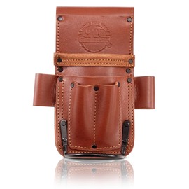 Graintex Ambassador Series 5 Pocket Multi Tool Holder, Top Grain Leather, Small Leather Pouch, Hammer Holder, Multipurpose Tool Belts for Men and Women, Ideal for Carpenters, Framers, Contractors