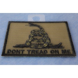 Ivamis Don't Tread On Me Gadsden Flag Black Over Army Green Patch- 3x2.25 inch - P3970