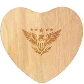 'Patriotic American Eagle' Wooden Heart Shaped Chopping/Cutting Board (WB00078852)