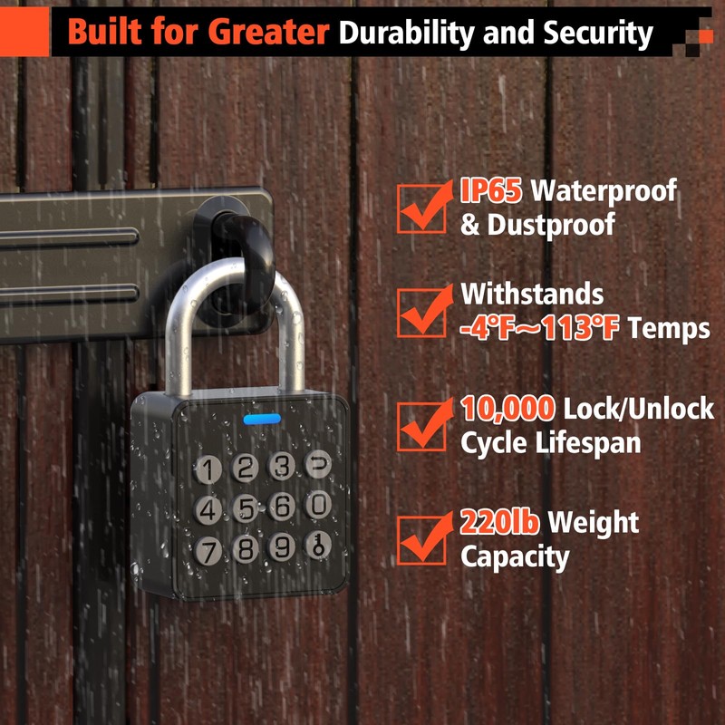 Eseesmart Fingerprint Locker Lock with Code, Combination Padlock Smart Fingerprint