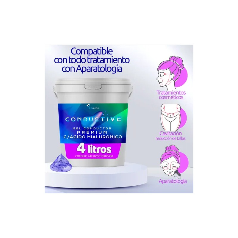 Gel Conductor Ácido Hialurónico Antiedad Facial Corporal 4l