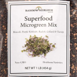 Rainbow Heirloom Seed Co. Superfood Microgreen Seeds Mix | for Microgreens Growing Trays | 1 LB | Heirl...