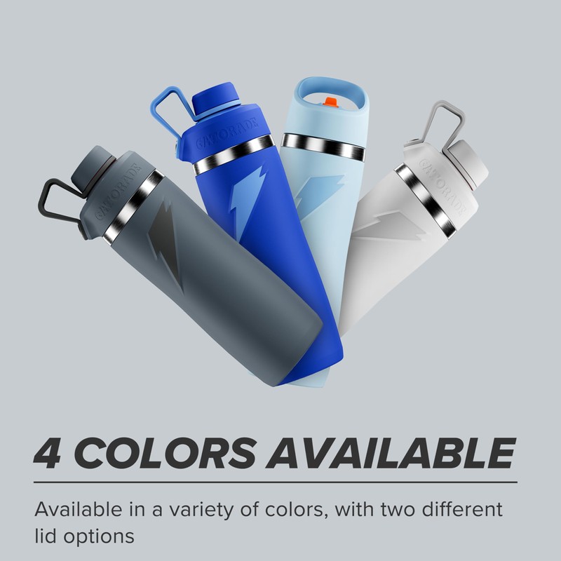 Gatorade 'Overtime' 32oz Stainless Steel Water Bottle, Straw Cap, Light