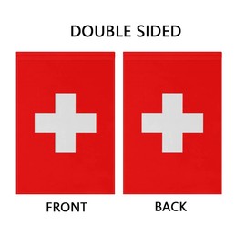 Mflagperft Switzerland Garden Flags 12 x 18 Inches Double Sided Vivid Color and Fade Proof Small Swiss Yard Flags for Indoor and Outdoor Decorations (Switzerland)