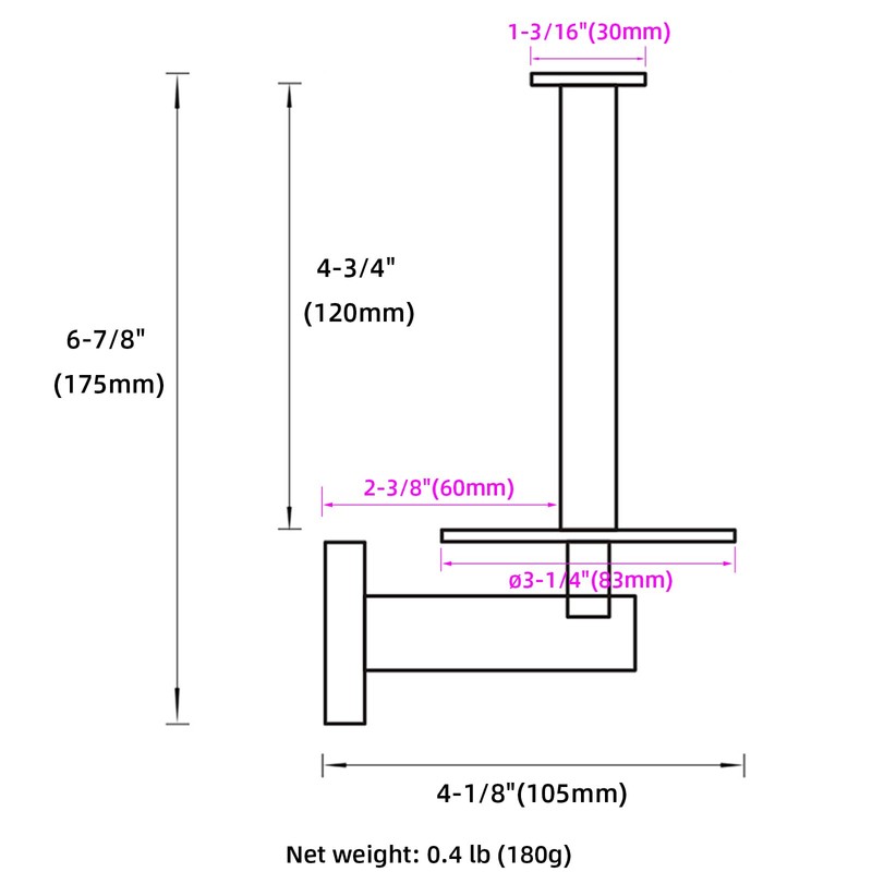 Vertical Toilet Paper Holder, Aomasi SUS304 Stainless Steel Toilet Tissue