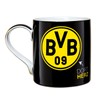 BVB Borussia Dortmund Tasse, dort Herz, dort Mund, schwarz, 0,3