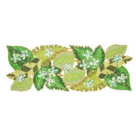 Green Leaves Beaded Table Runner 36 Inches Long - Beautiful Fancy Elegant Decorative Glitz Runner Perfect for Dining Table Décor/Christmas/Farmhouse/Wedding/Living Room/New Year/Party - 13x36 Inch