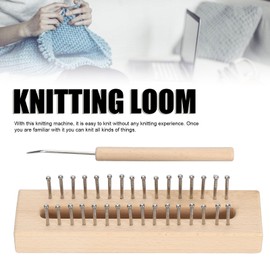 Cyrank 2 Piece Wooden Knitting Loom Set, Scarf Knitting Loom Set, Rectangular Knitting Looms, Knitting Loom Set with Hook Needle Set for Hat, Scarf, Scarf, Sweater, Sock