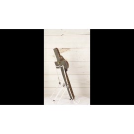 Southwestern Turquoise Fleur De Lis French Lily Faux Wooden Wall Cross Plaque