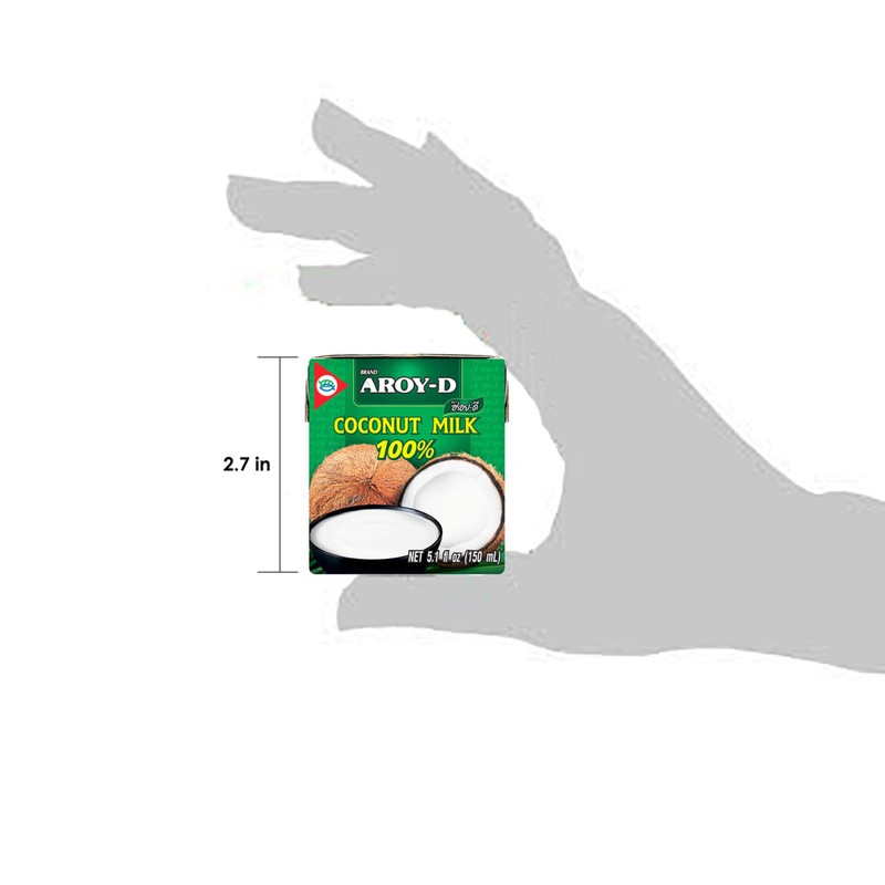 Aroy-D Coconut Milk Mini-size 5.1 Fluid Ounce (150ml), Pack of