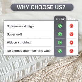 satisomnia Queen Comforter Set White, Soft Seersucker Comforters Queen Size Bed, 3 Pieces Lightweight Down Alternative Bedding Comforter Full Sets All Season, Fluffy Comforter with 2 Shams 90x90 in