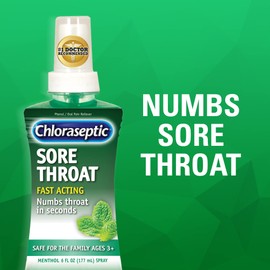 Chloraseptic Sore Throat Spray, Menthol, 6 fl oz, 3 Bottles