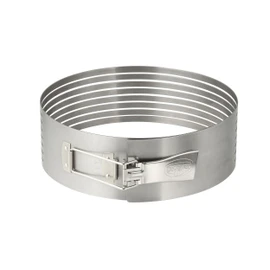Dr. Oetker Tortenboden-Schneidhilfe Ø26-28, zum leichten Schneiden von Tortenböden, gleichmäßige Tortenböden durch Führungsschienen, (Farbe: silber), Menge: 1 Stück
