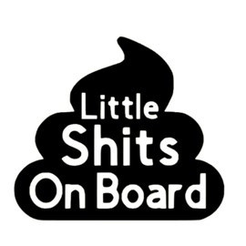 Generic Little Shits on Board - Baby on Board Decal Funny Window, Vinyl UV & Water Resistant (Black)