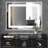 Sweetcrispy 28"x 36" Rectangle LED Bathroom Mirror with Adjustable Lights
