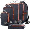 Large Compression Packing Cubes 6 Piece Set for Travel with