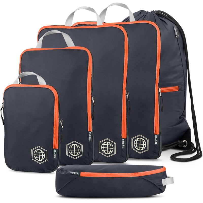 Large Compression Packing Cubes 6 Piece Set for Travel with