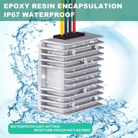 Voltage Reducer 20V-48V to 12V, 300W 20A Step Down Power Converter, 48V 36V 24V to 12V Converter Voltage Regulator Reducer, Step Down Transformer Waterproof for Golf Carts, Scooters, RVs, Boats