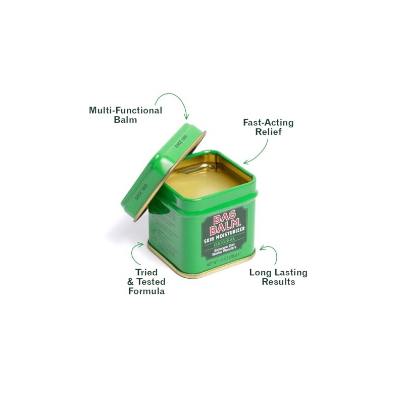 Bag Balm Original Formula Tin, Multi-Purpose Skin Moisturising Balm 28g