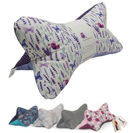 Leseknochen Nackenkissen Blätter bequem und waschbar! Handgestopft und genäht in Deutschland - Nutzbar als Nackenrolle Kissen Nackenrolle (Provence)