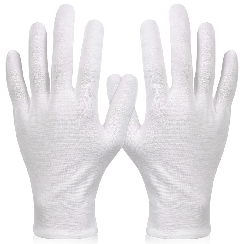 Paxcoo 6 pares de guantes de algodón blancos XL para