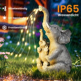 GIGALUMI Solar Garden Statues Elephant Figurine Lights Outdoor Yard Garden Decor Unique Gifts for Mom Women Elephant Decoration for Patio