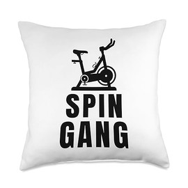 Spin Class Gang Merch Class Indoor Rhythmic Cycling Gang Spin Bike Workout Throw Pillow, 18x18, Multicolor