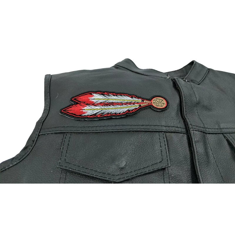 Ivamis Red White Feathers Patch - 2.25x6.5 inch - P4320