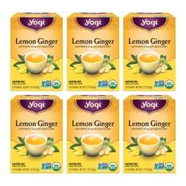 Yogi Tea Lemon Ginger Tea - 16 Tea Bags per Pack (6 Packs) - Organic Ginger Root Tea to Support Healthy Digestion - Includes Lemongrass, Lemon Flavor, Licorice Root, Lemon Peel & More
