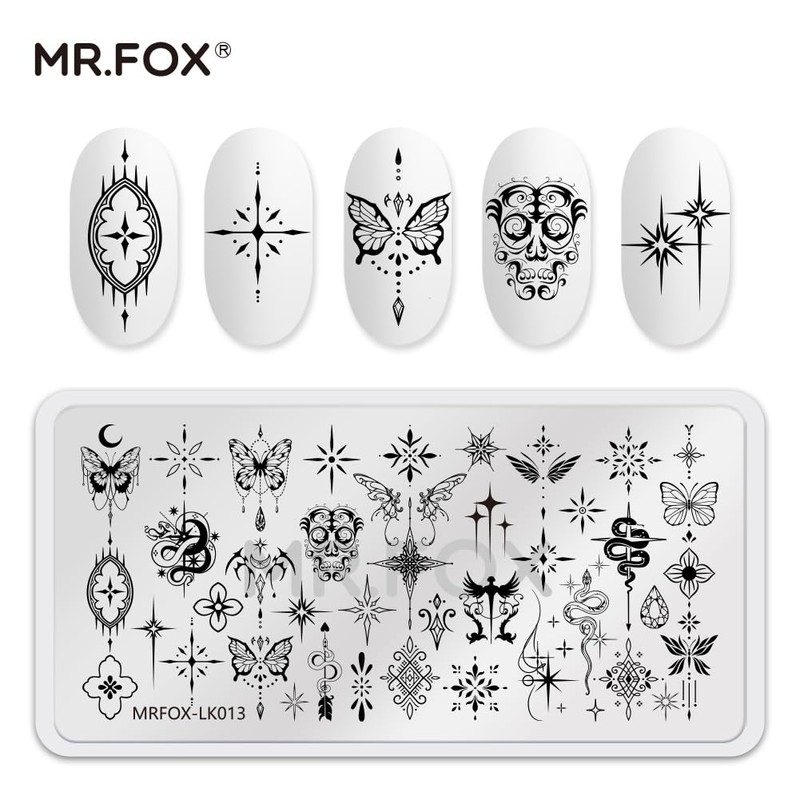 5 Pcs Nail Plates Stamping Set Starry Star Moon Esoteric