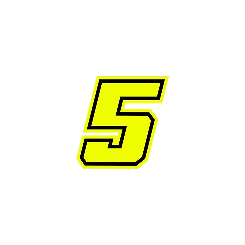 4R Quattroerre.it 13385 Racing Number 5 Moto GP, Neon Yellow,