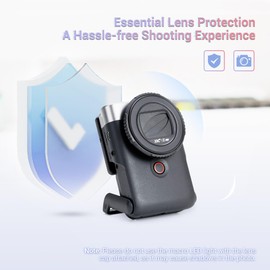 JJC Lens Cover Cap for Canon PowerShot V10 Vlog Camera, Rotate to Open and Close, Anti-Lost Camera Lens Protection Cover for Canon PowerShot V10