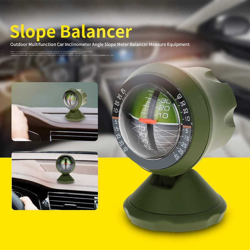 BOROCO Inclinometer Car, Car Protractor Compass, Outdoor Multifunctional Protractor, Balancer
