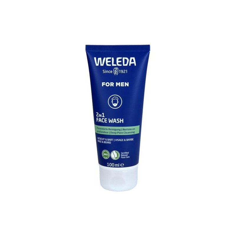 Weleda Men 2-in-1 Face Wash for Face & Beard with