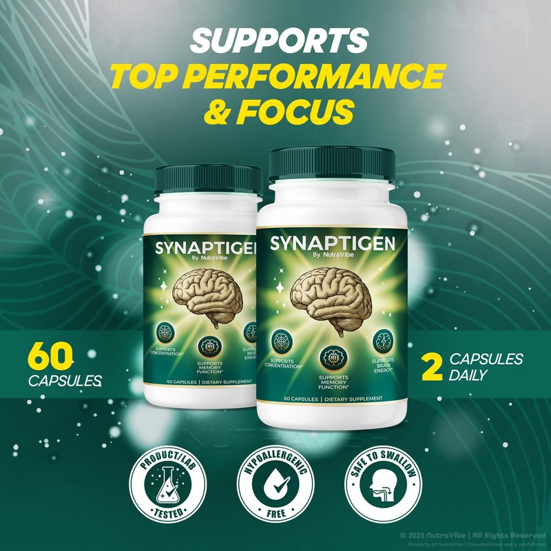 NutraVibe Synaptigen Capsules – Daily Support for Focus, Clarity, Recall