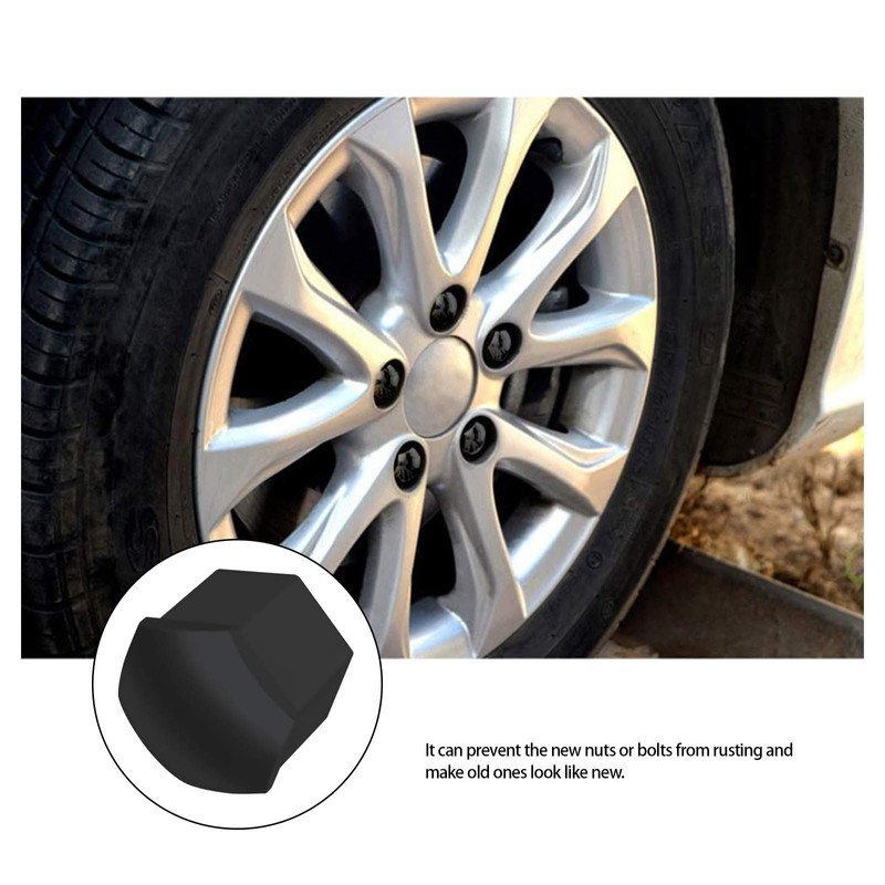 Be In Your Mind 20Pcs Black Wheel Nut Caps Hub